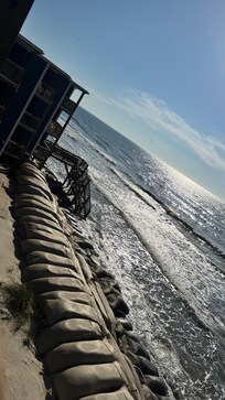 Sandbags on the beach