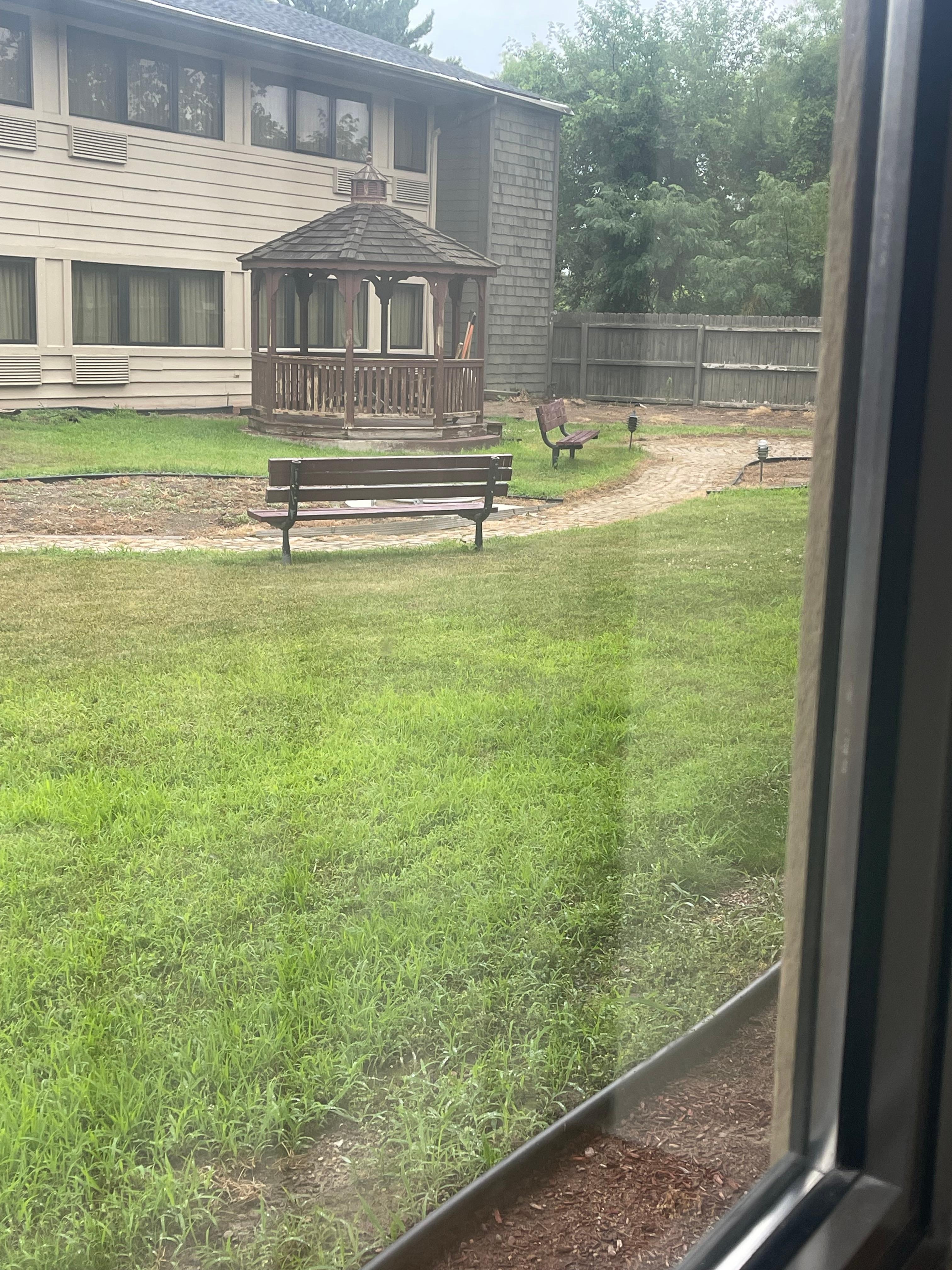 This is the gazebo.  Where are the trees, shade, beauty?