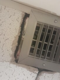 Broken Ceiling, vent, black mold on all vents