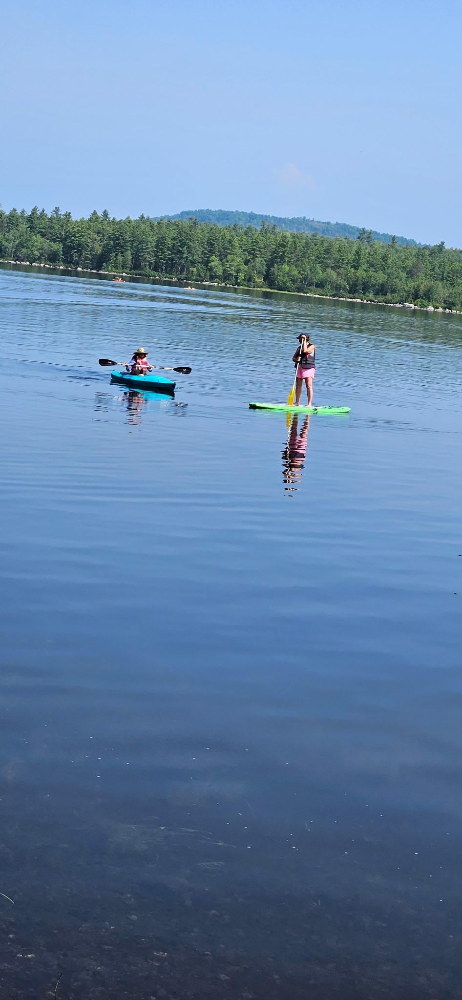 Fun on the lake with the supplied kayaks and paddle board