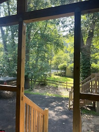 “Screened-in porch”