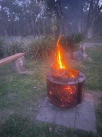 Roasting marshmallows by the fire