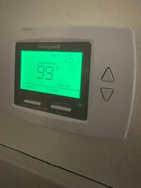 Room was at best 60 degrees and controller said it was 99. No way to turn on the heat.
