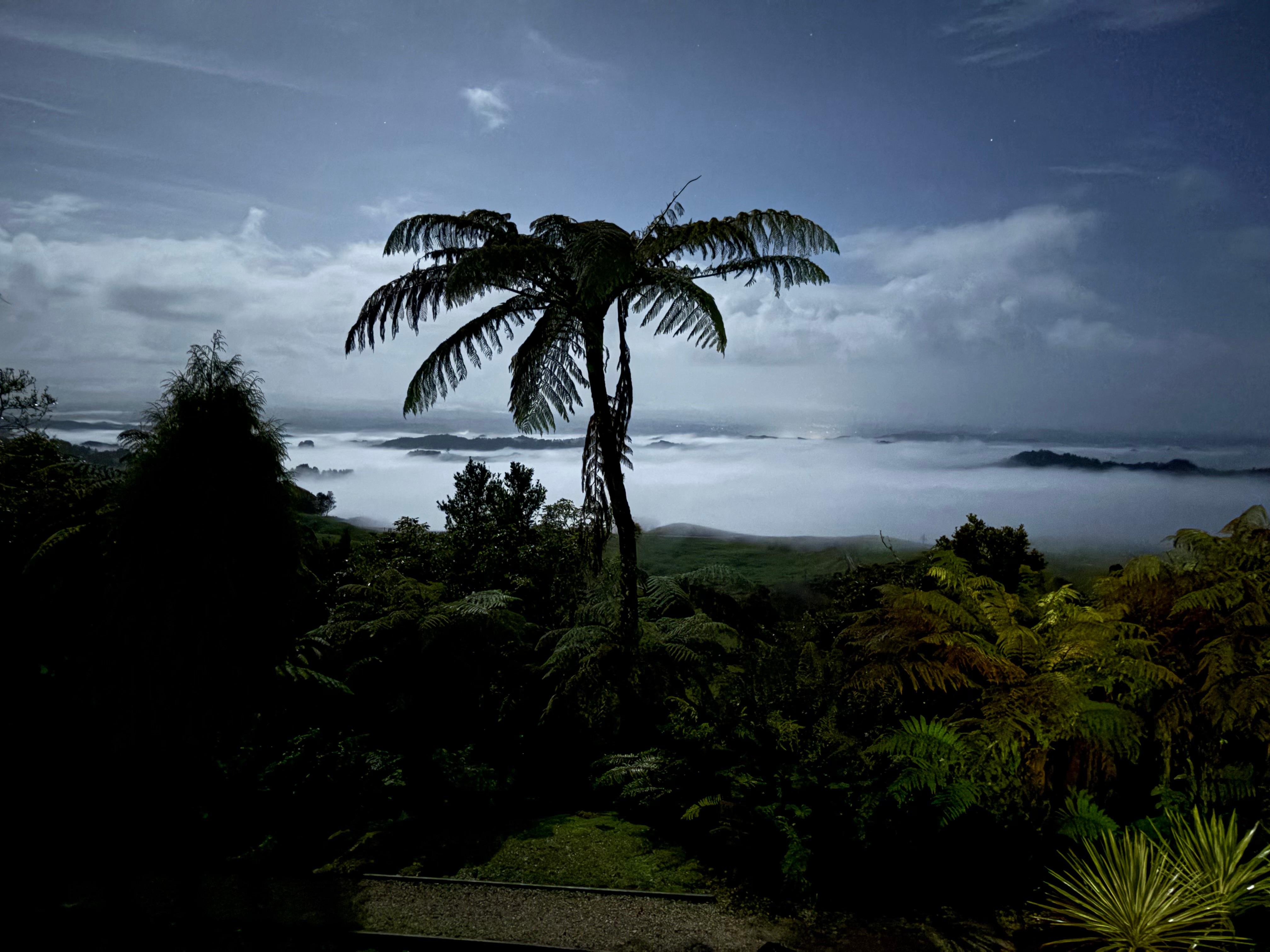 Looking down on a layer of clouds from the accomodation.