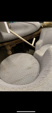 Items next to the oven in garage with rat feces