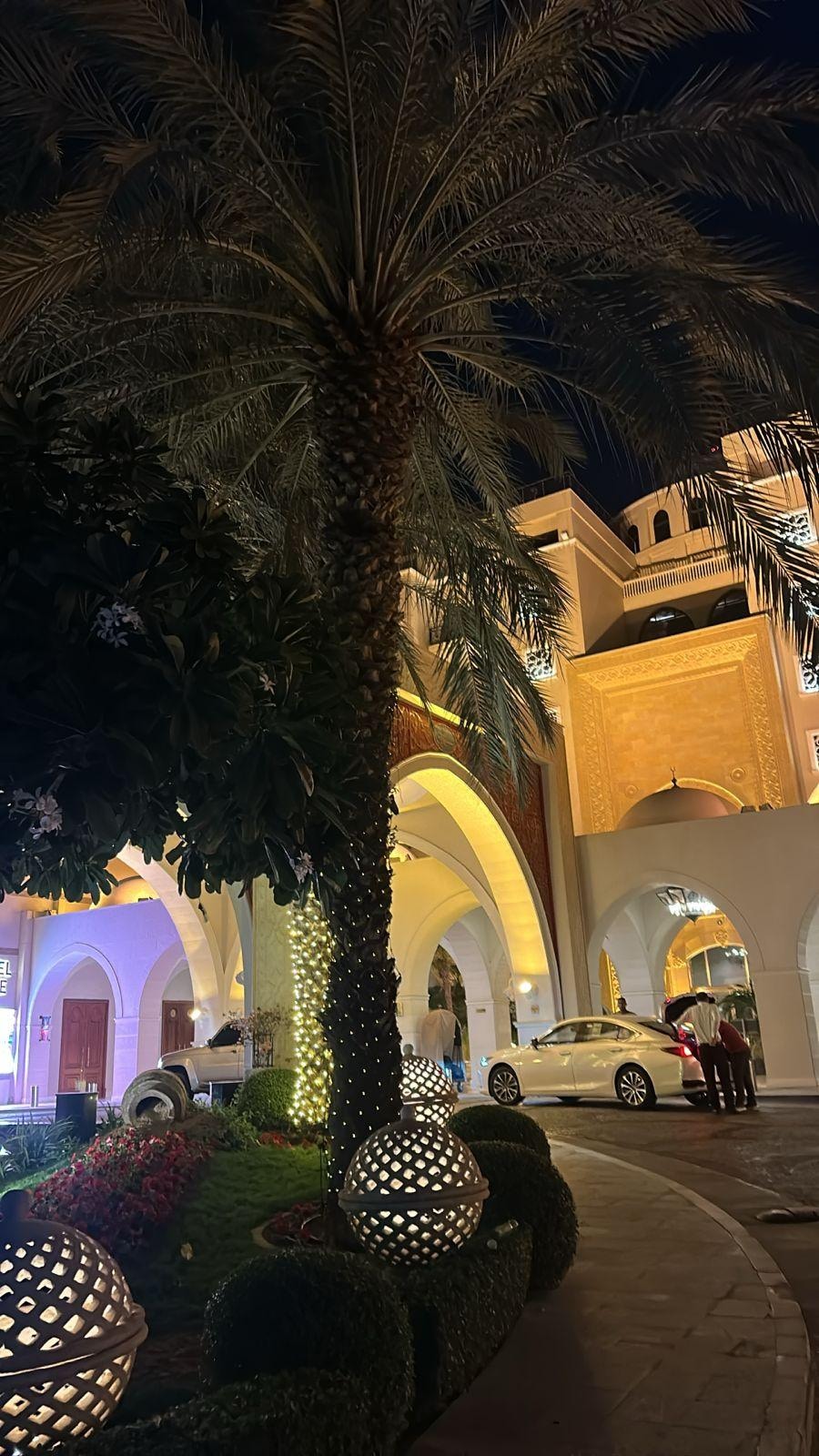 Outside of the hotel 