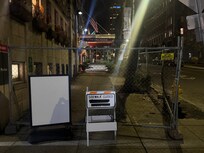 West side of the totally fenced off entrance.