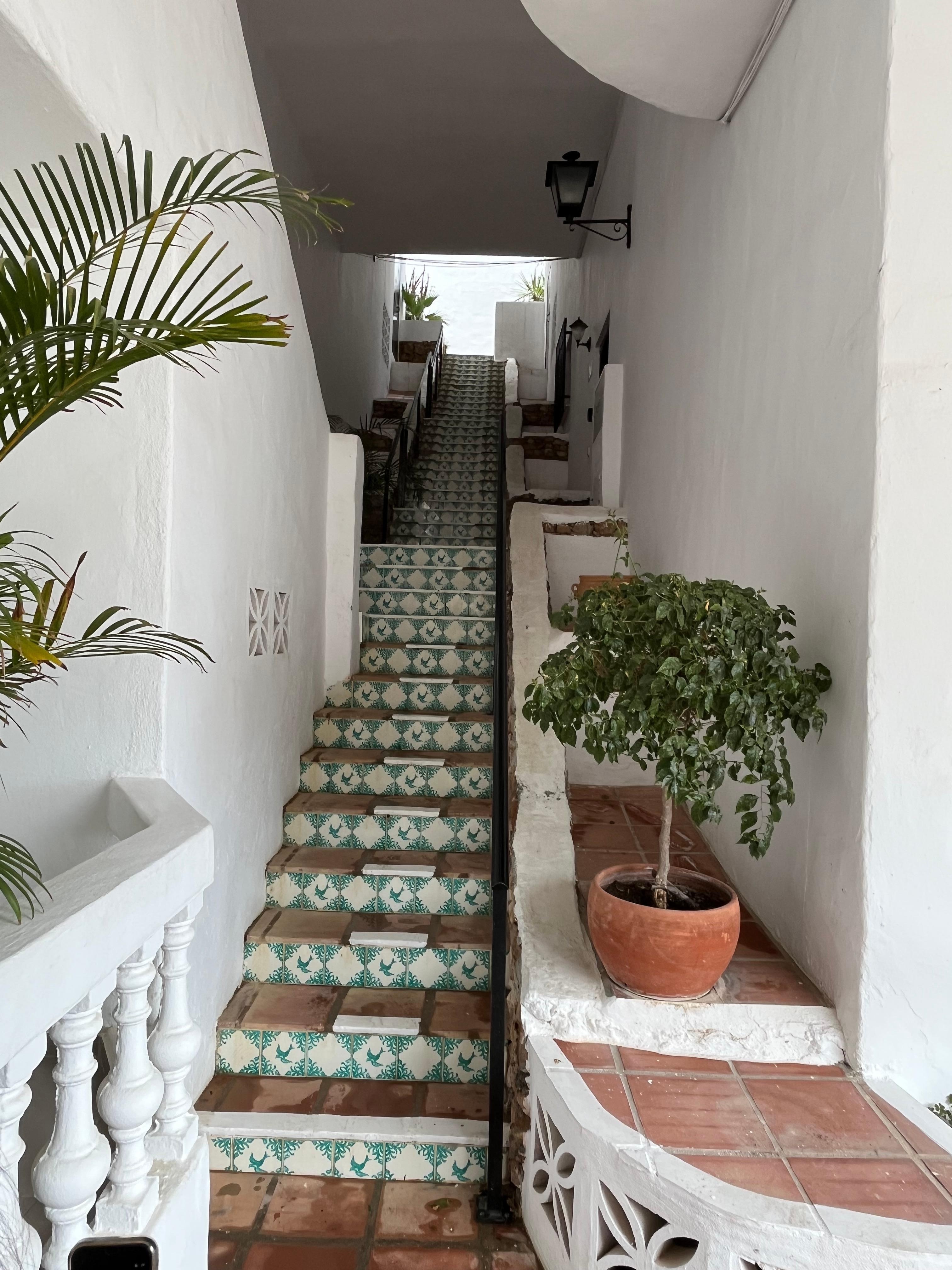 The last steps coming up to the apartment from the beach 