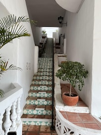 The last steps coming up to the apartment from the beach