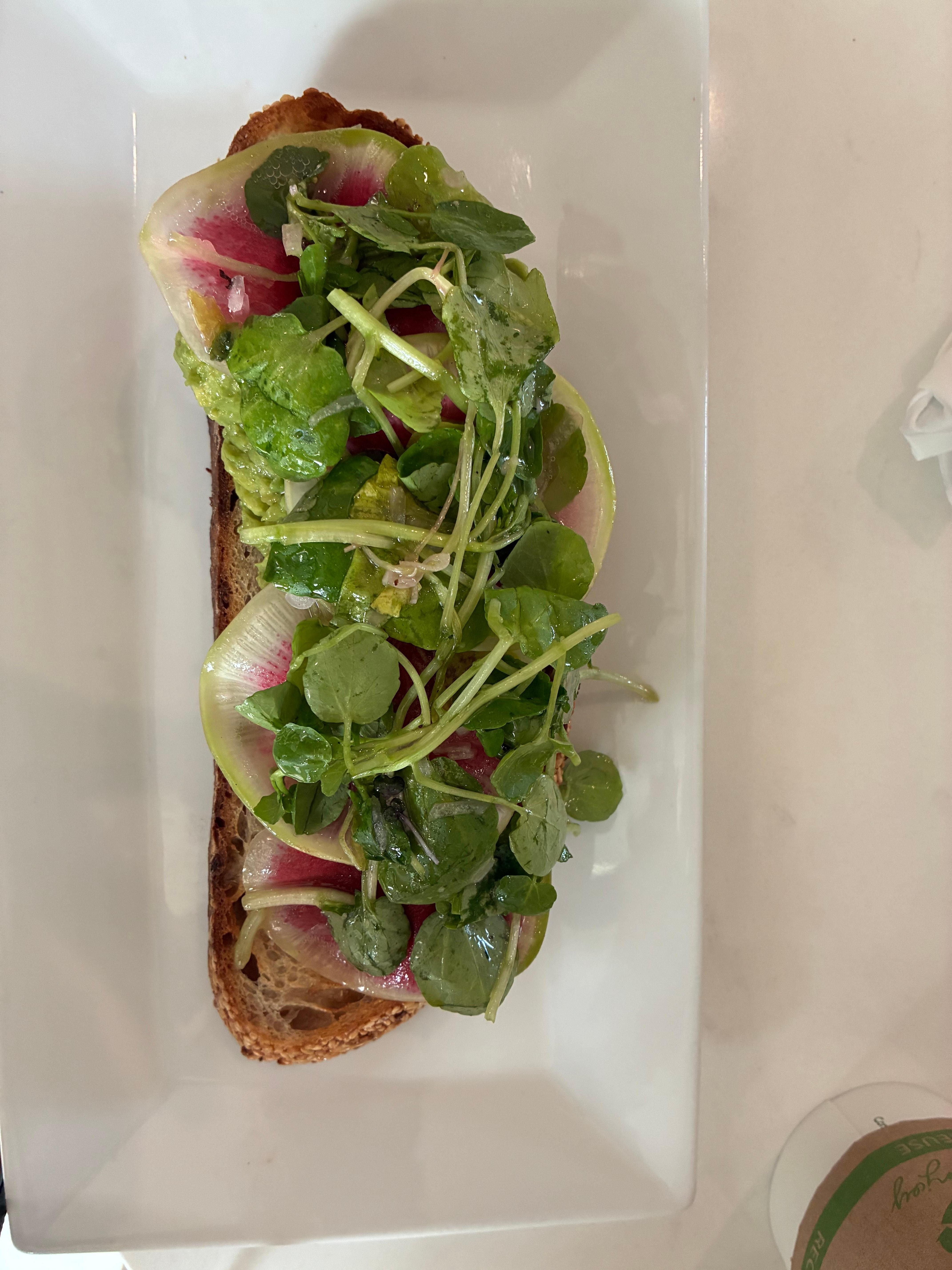 Delicious avocado toast for breakfast