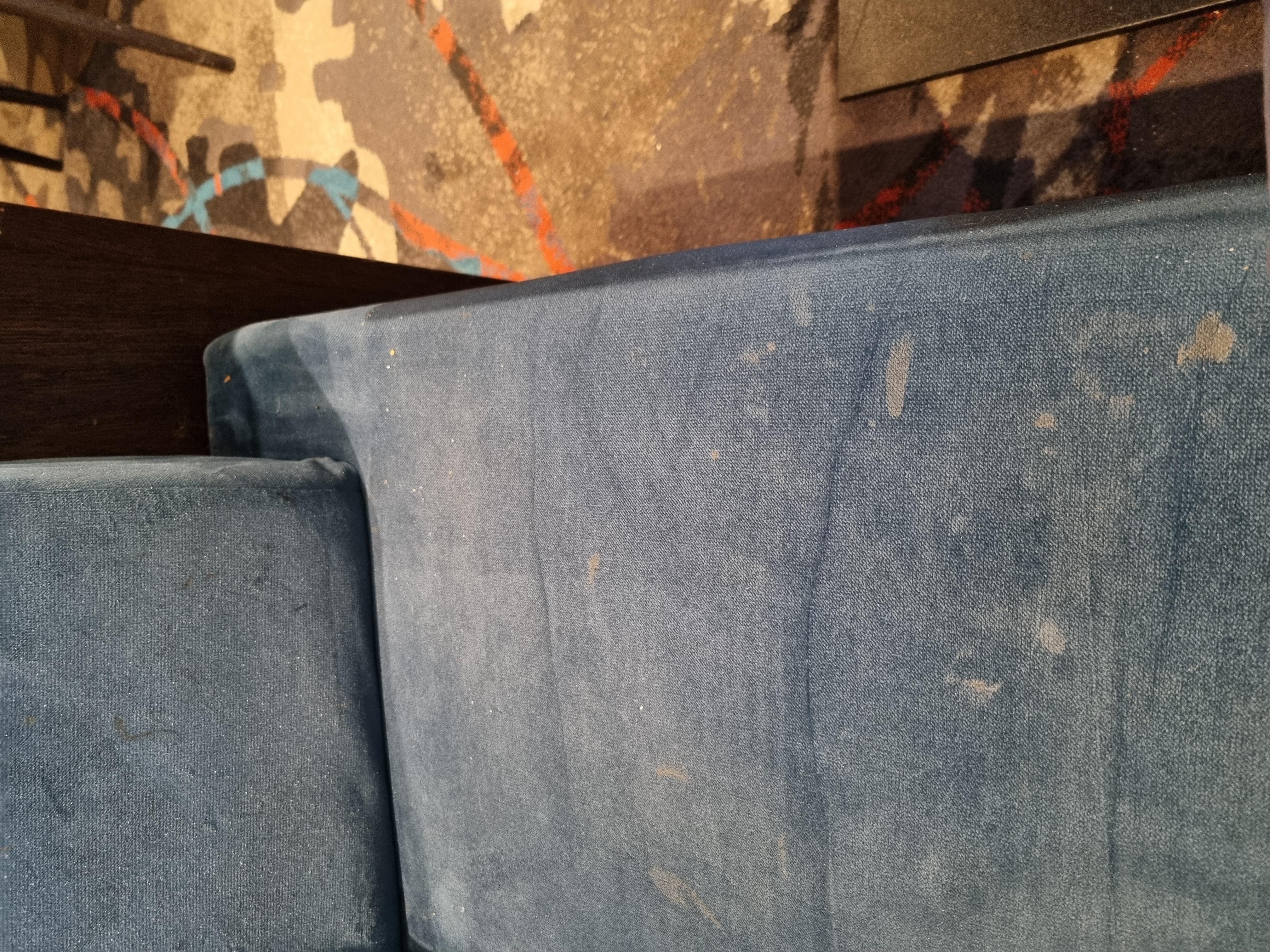 Dirty stained seat in restaurant