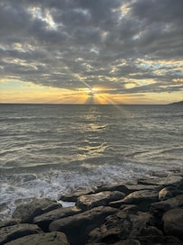 Sunset at the beach at the park just a short walk from the house
