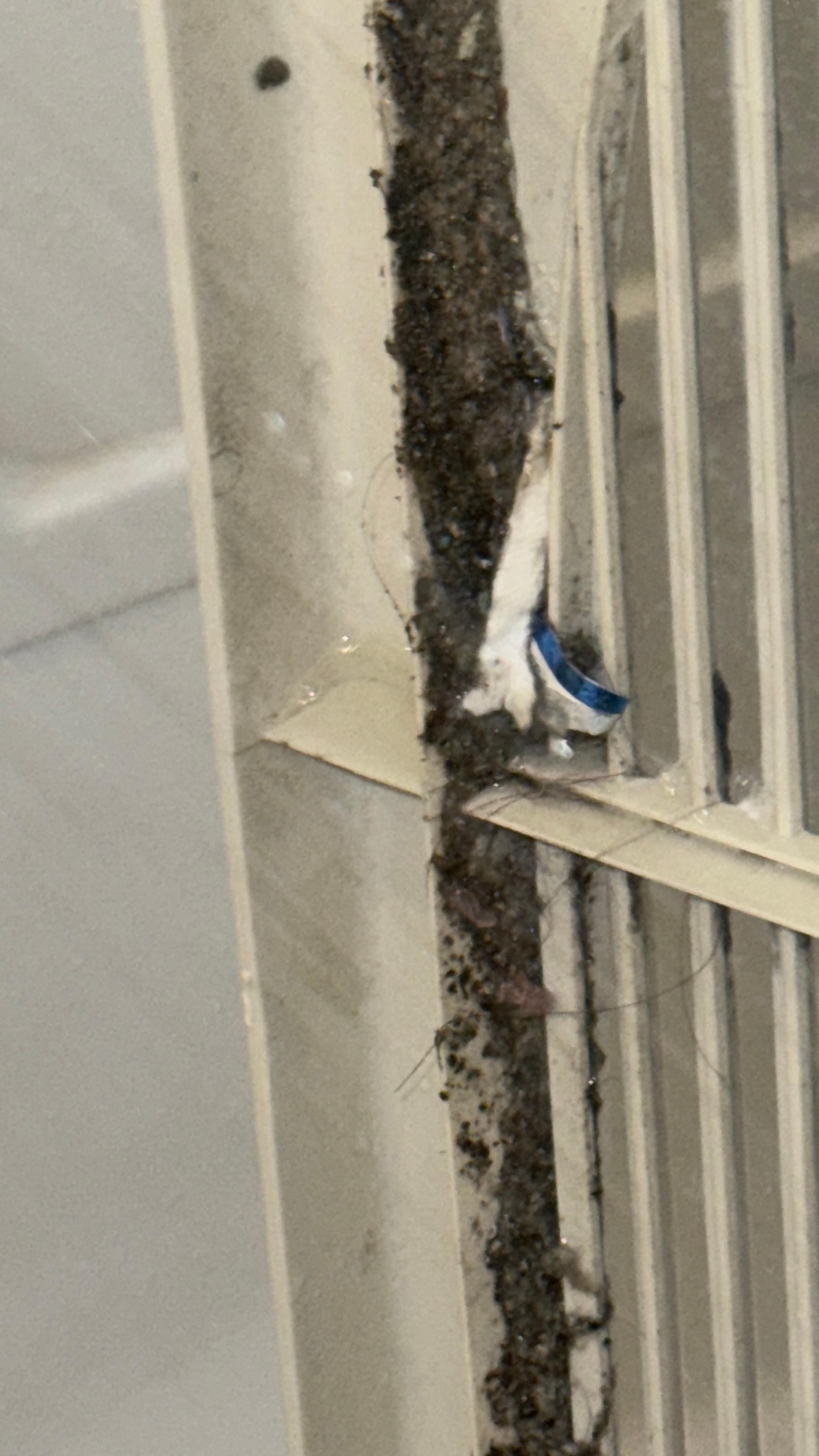 Inside the air conditioning unit that blows the air at you