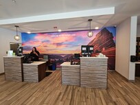 Front desk mural.
