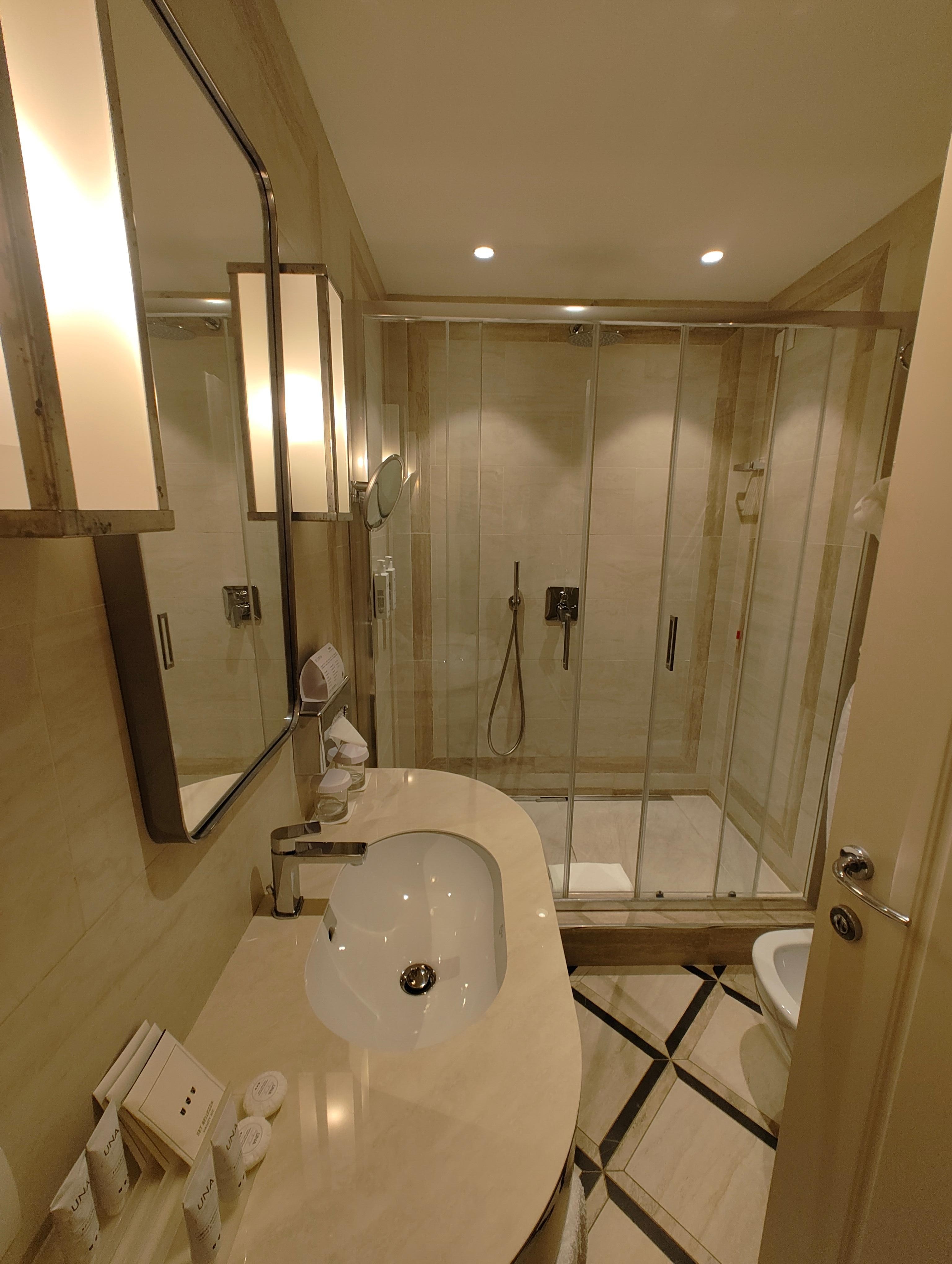Bathroom with spacious shower 