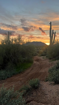 Sunset at a trail just steps off the property!