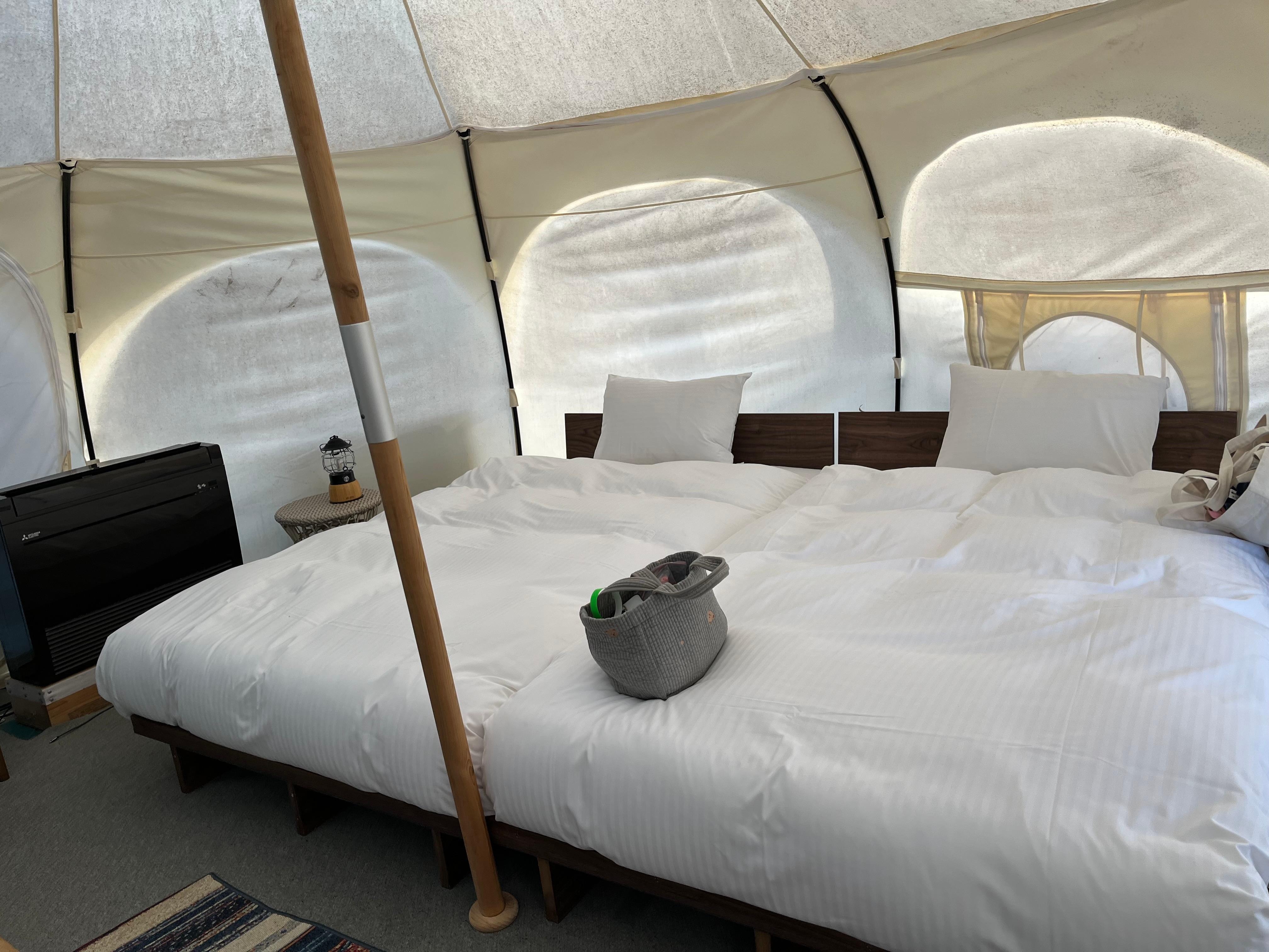 ベットも広々寒くなく快適でした。