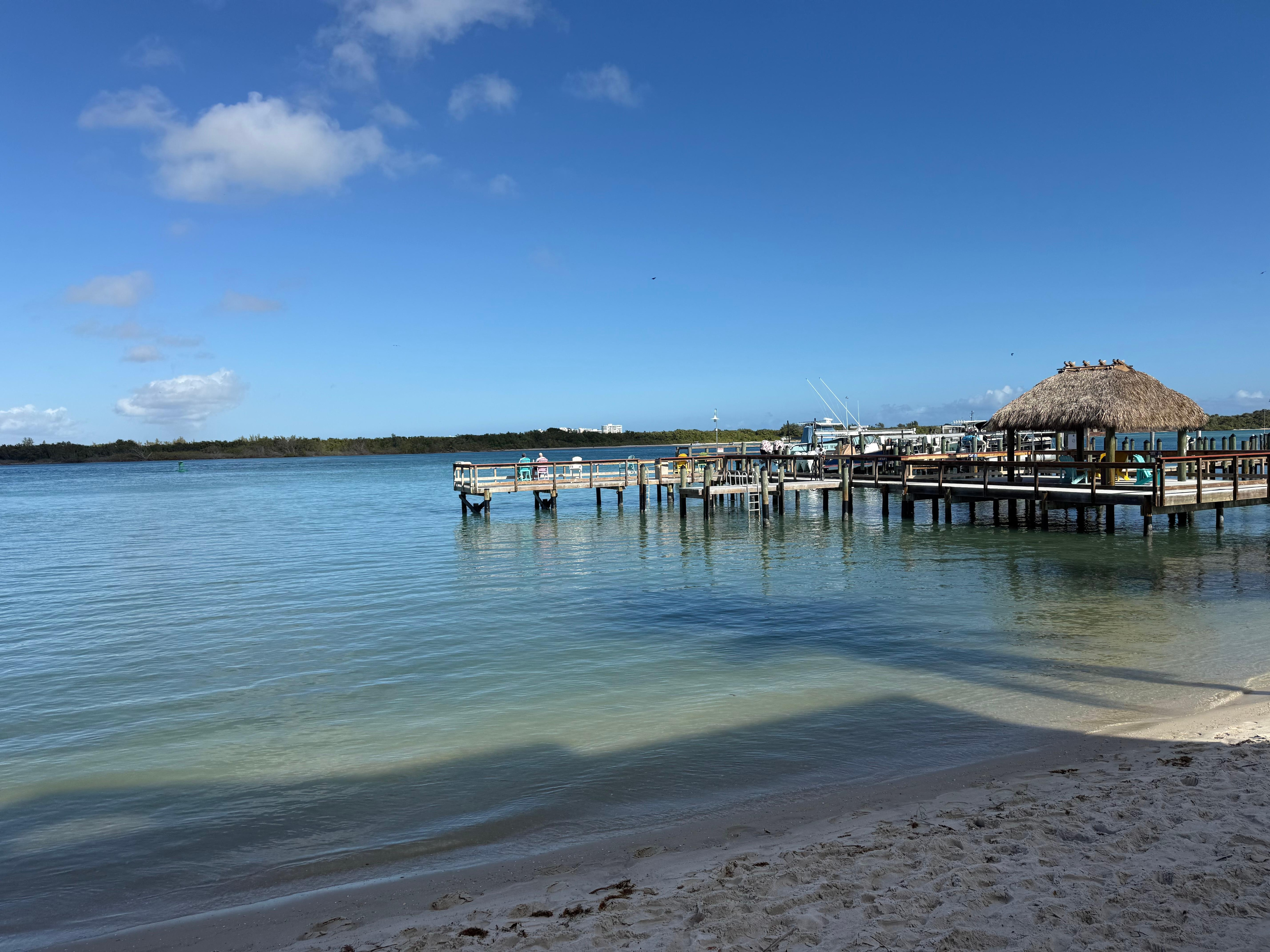 Beach area on rear of hotel.  Very well kept 