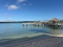 Beach area on rear of hotel. Very well kept