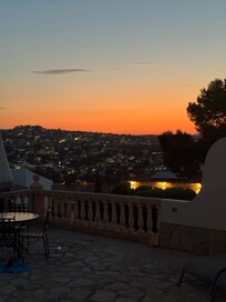 Sunset views from the terrace of the villa