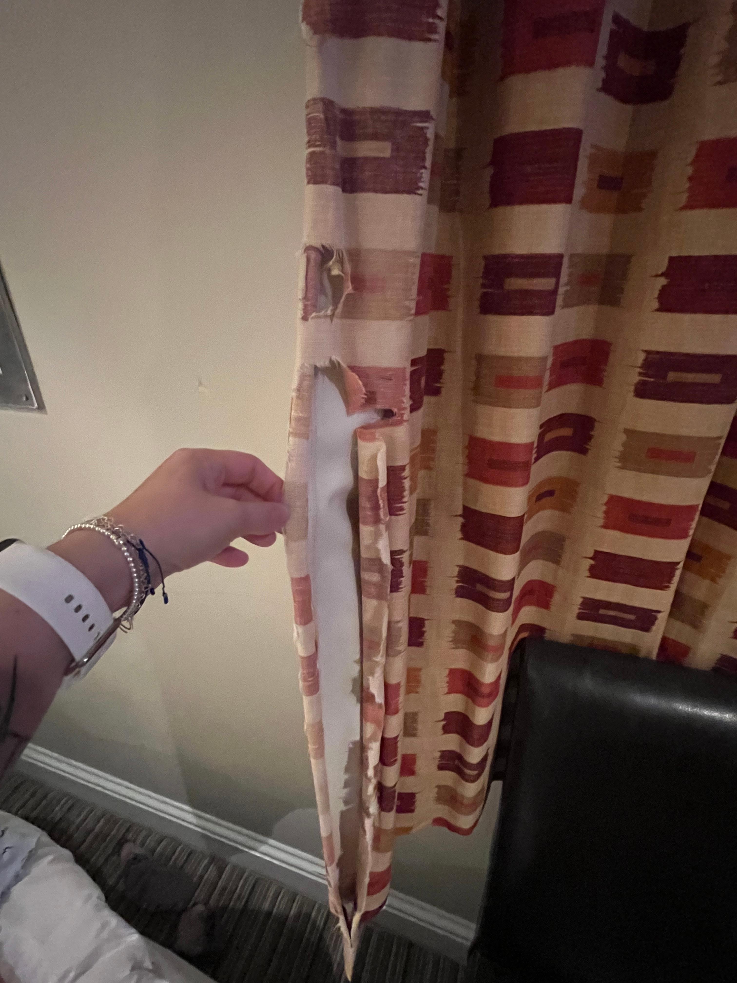 Ripped and dirty curtains