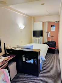 The room is not big but if your are under 6'2" and 250 lbs, you should be OK. Unbeatable hotel location in Shinagawa!