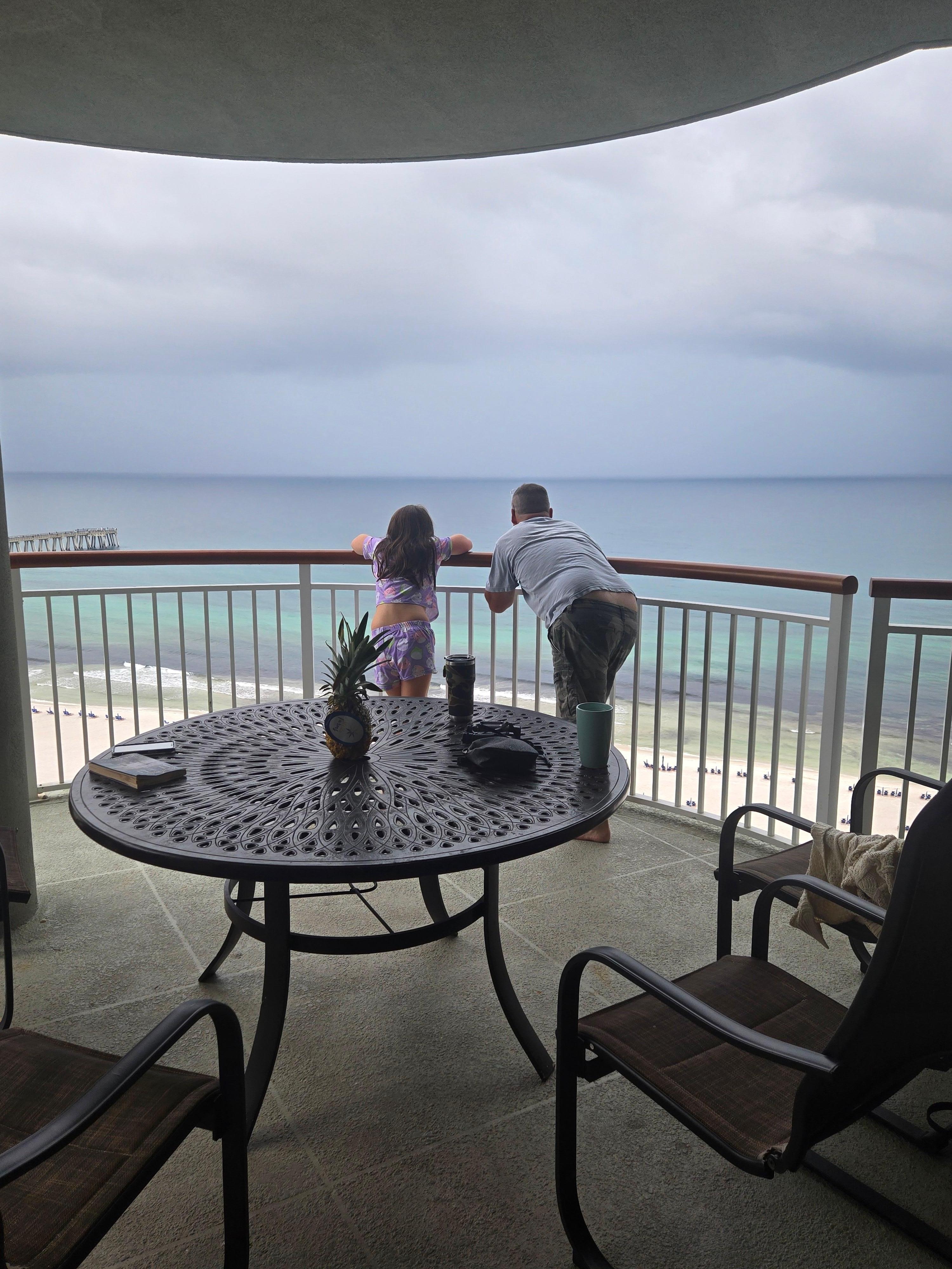 View from the balcony...couldn't see the sunrise,  but was shaded 99% of the day