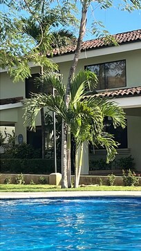Chilling by the pool
