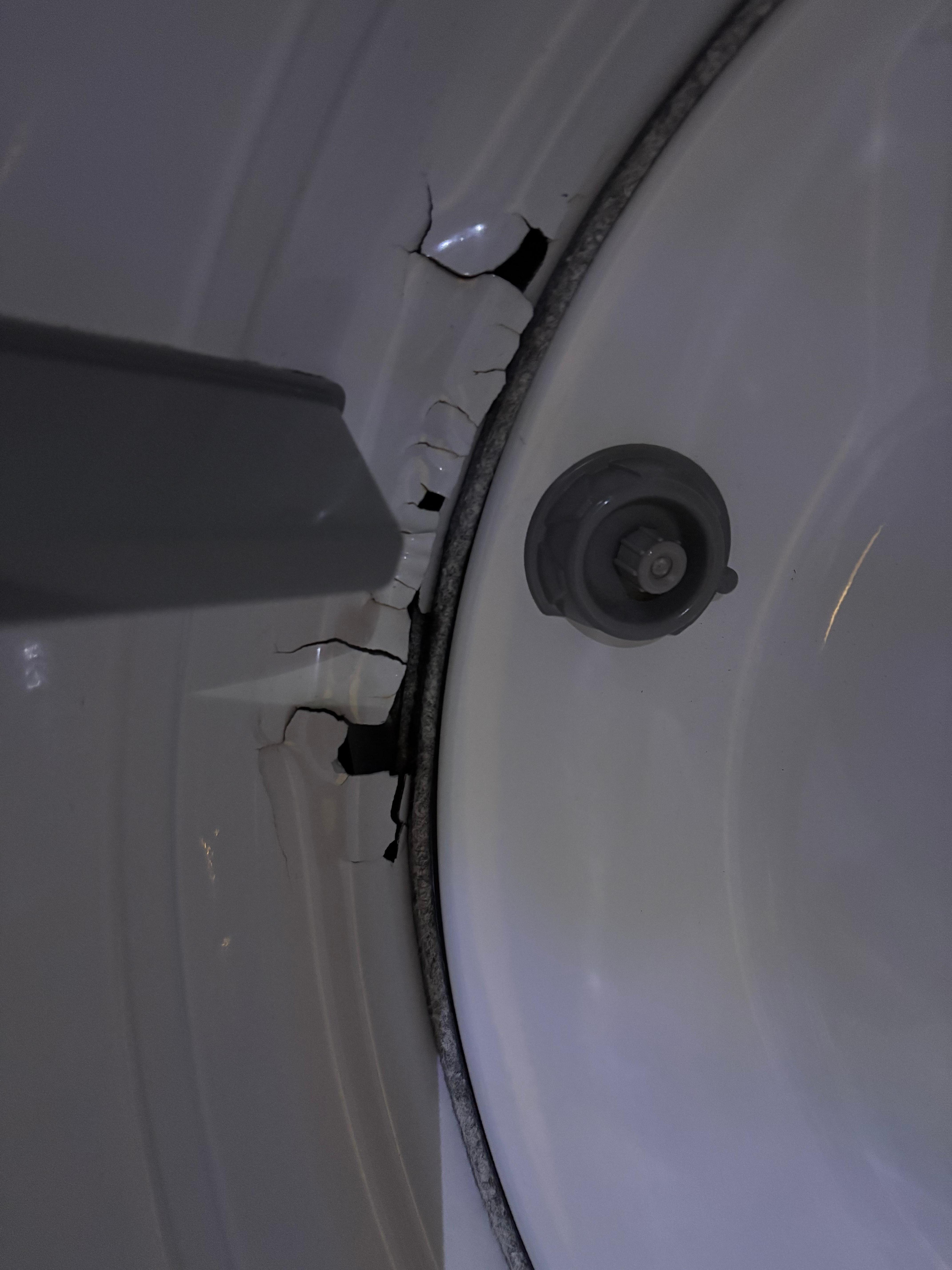 Clothes drier drum broken, Not even sure how this would happen. Lucky we didn't damage any clothes.