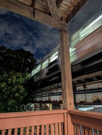 Train from the porch at 1am.