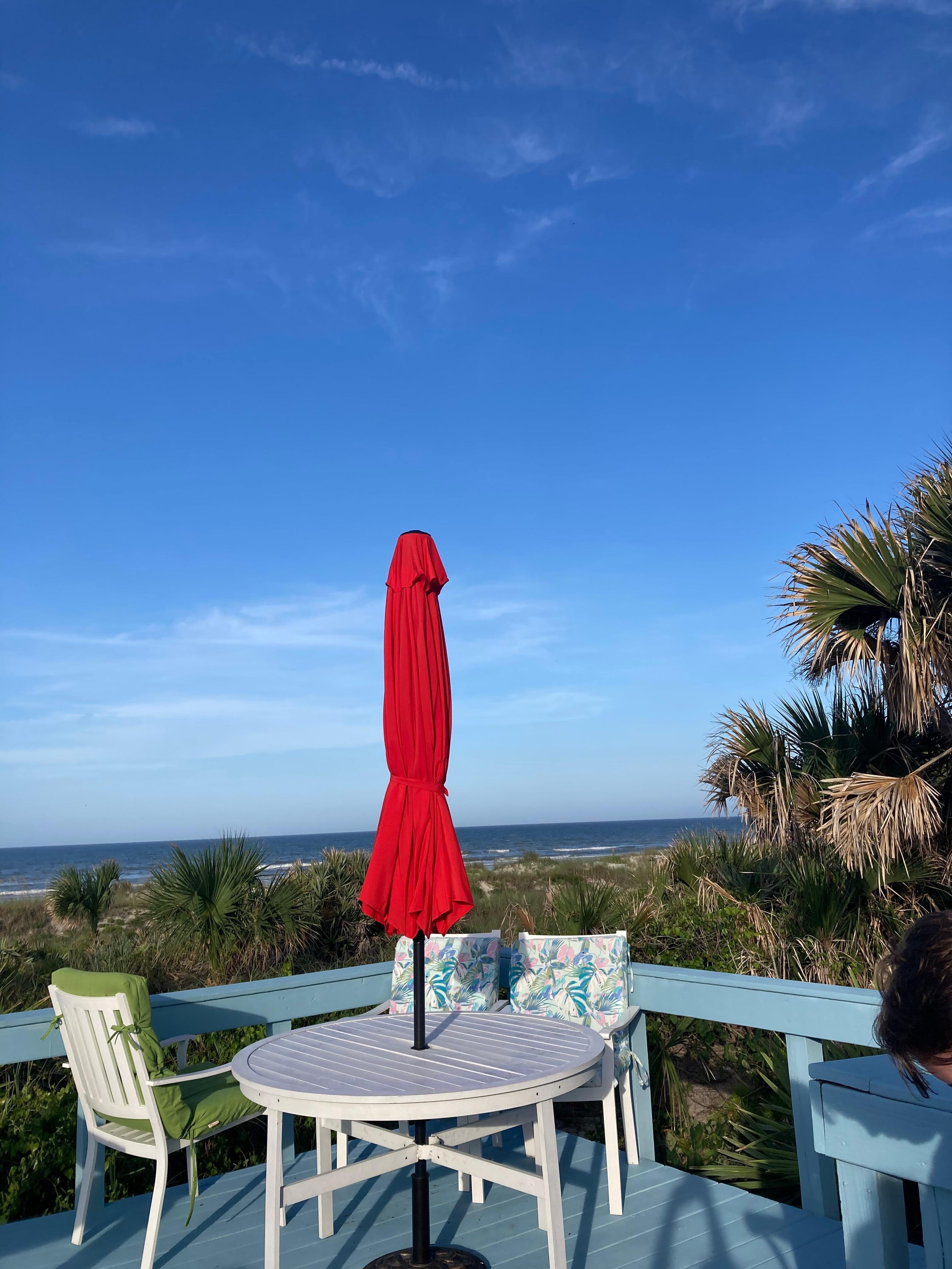 Deck overlooking the beach