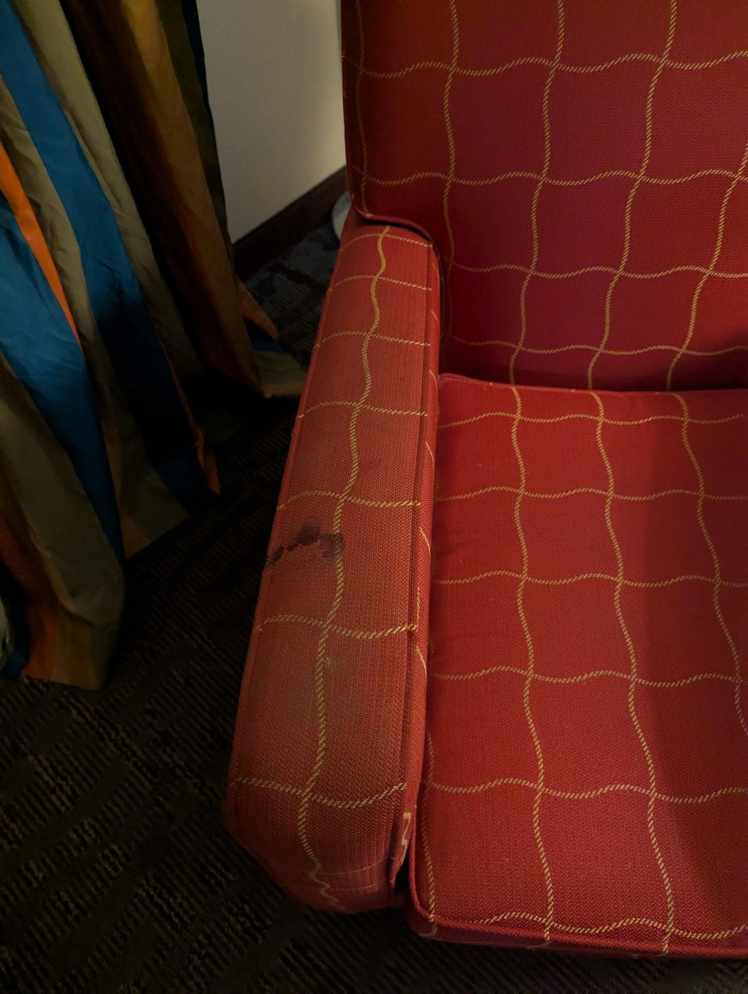 Wet stain on arm chair