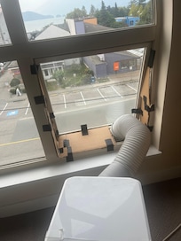They did try to set up a portable unit but the wildfire smoke from outside was still coming in