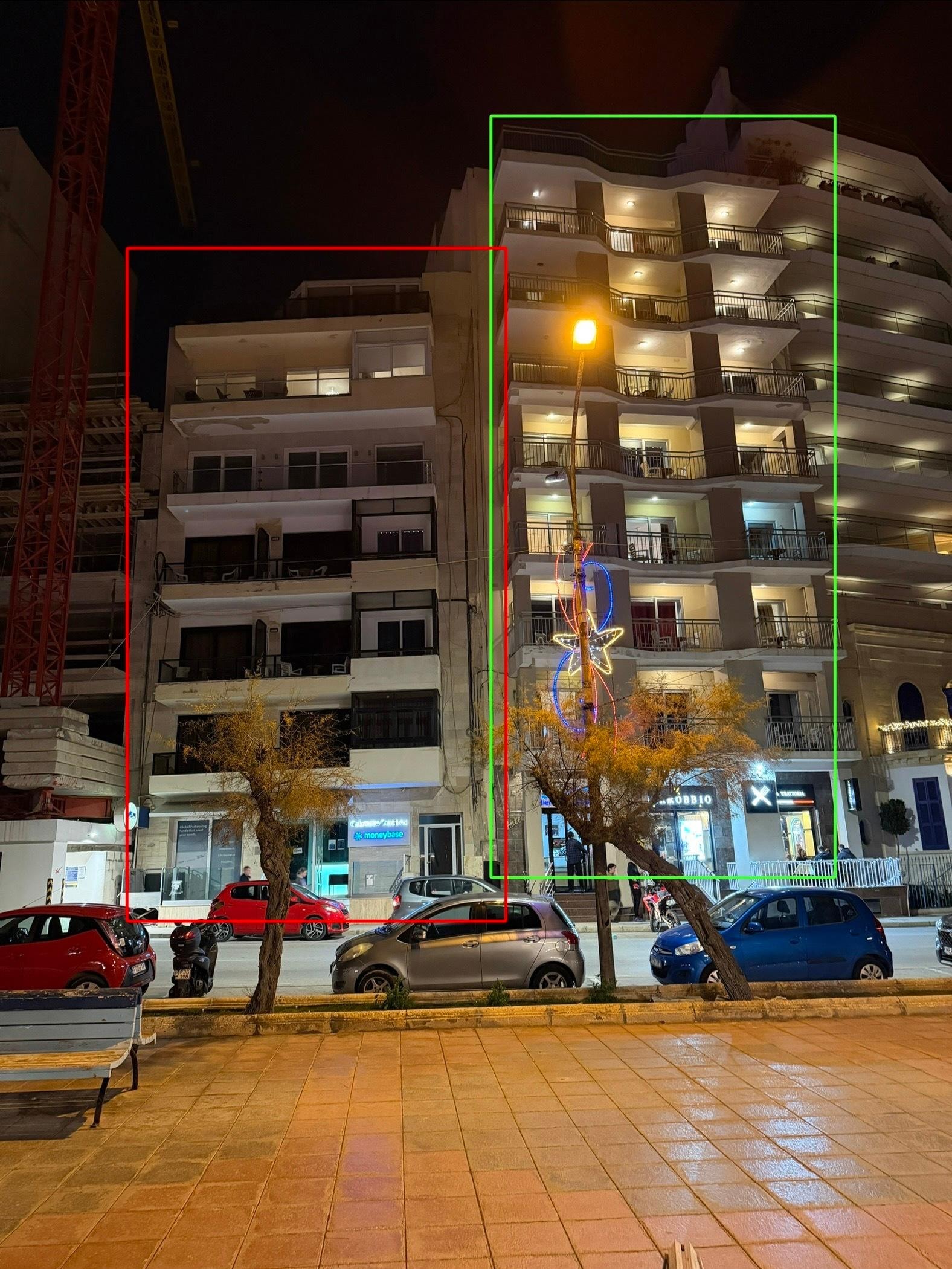 Sliema Hotel has two parts - the one marked in red has worse rooms and is not advertised on Expedia pictures, but you can still be placed in one of rooms there (what happened to me).