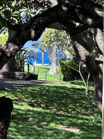 Sitting on the patio and enjoying the peaceful atmosphere.