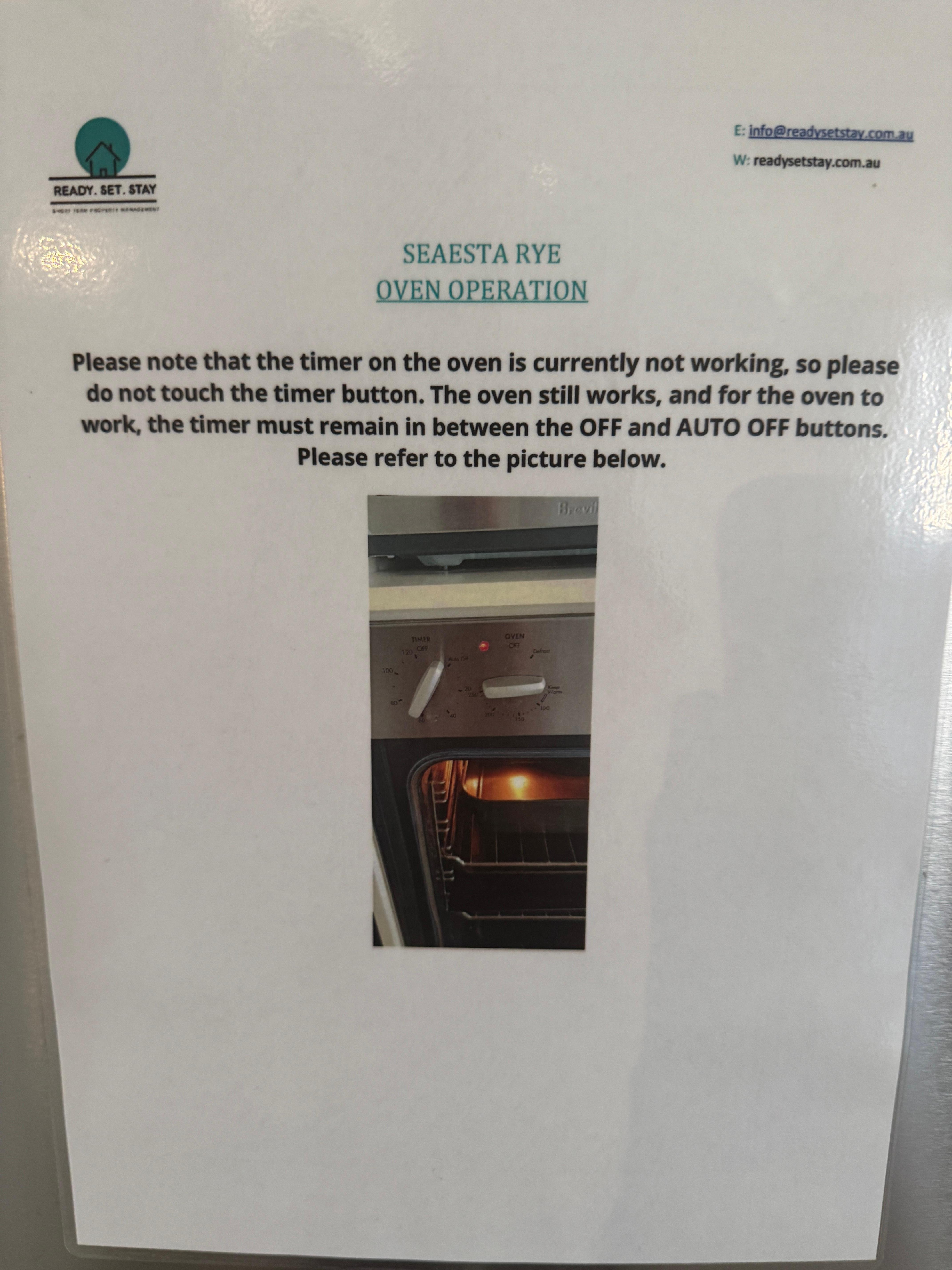 Stove not fully operable