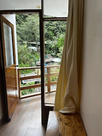 View of deck and behind the property