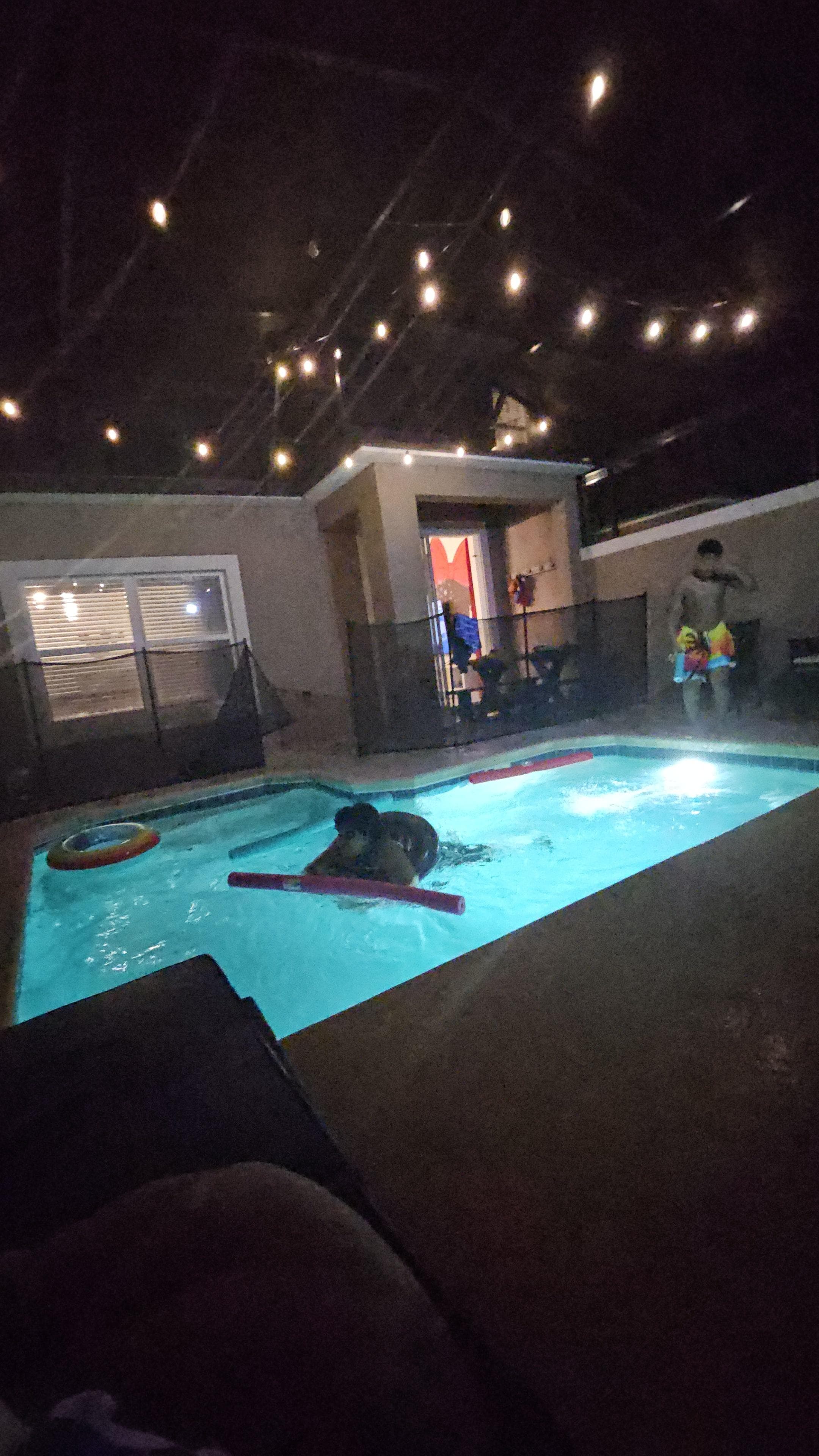 The lights over the pool at night were so relaxing. Very nice touch! 