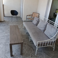 Couch cushion on balcony