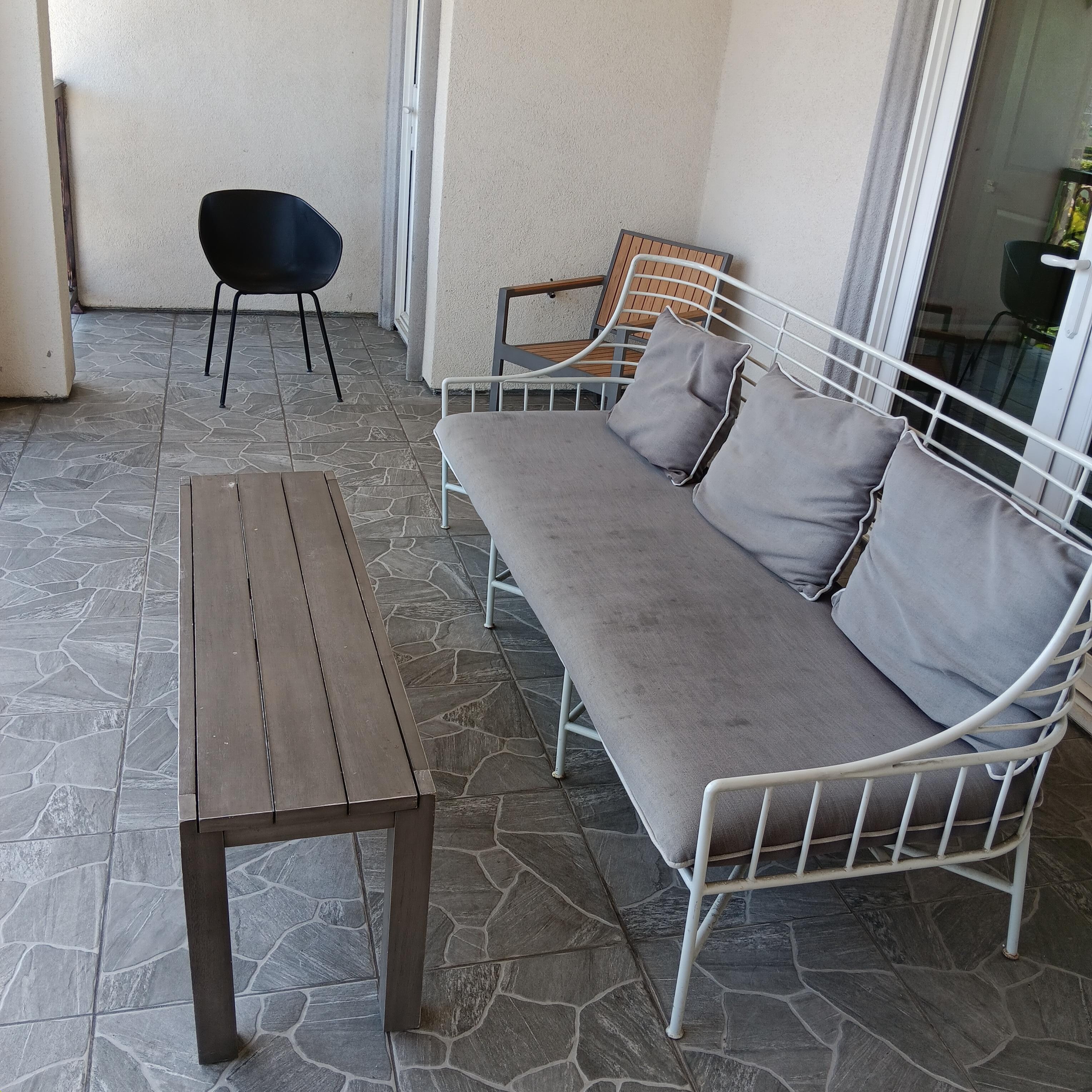 Couch cushion on balcony