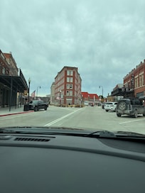 Triangle building was the hotel.