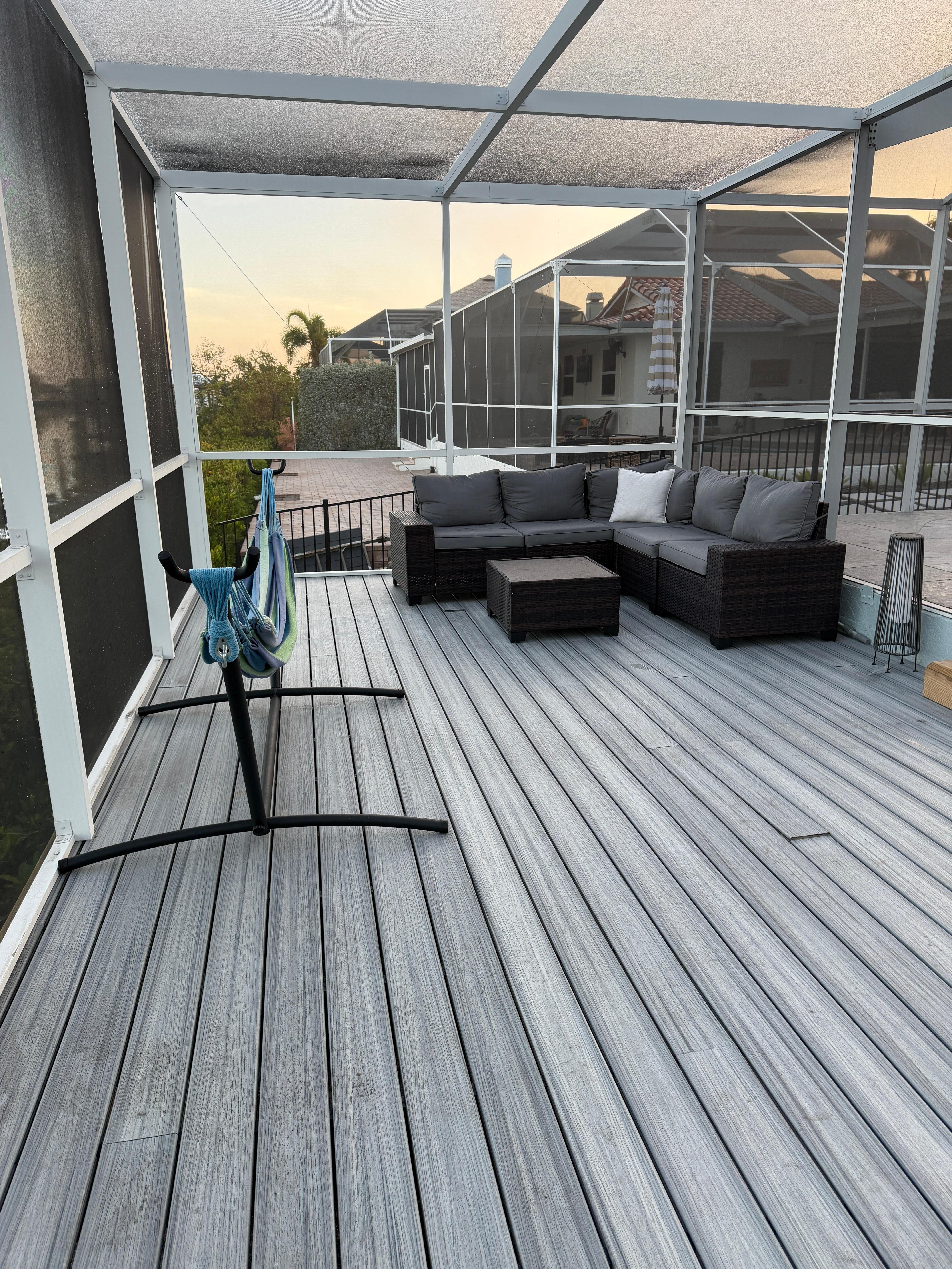 The screened in porch area was a favorite spot for all ages!