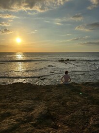 Sunset from the ridge overlooking the beach.
