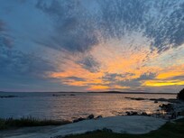 View of sunset from our balcony