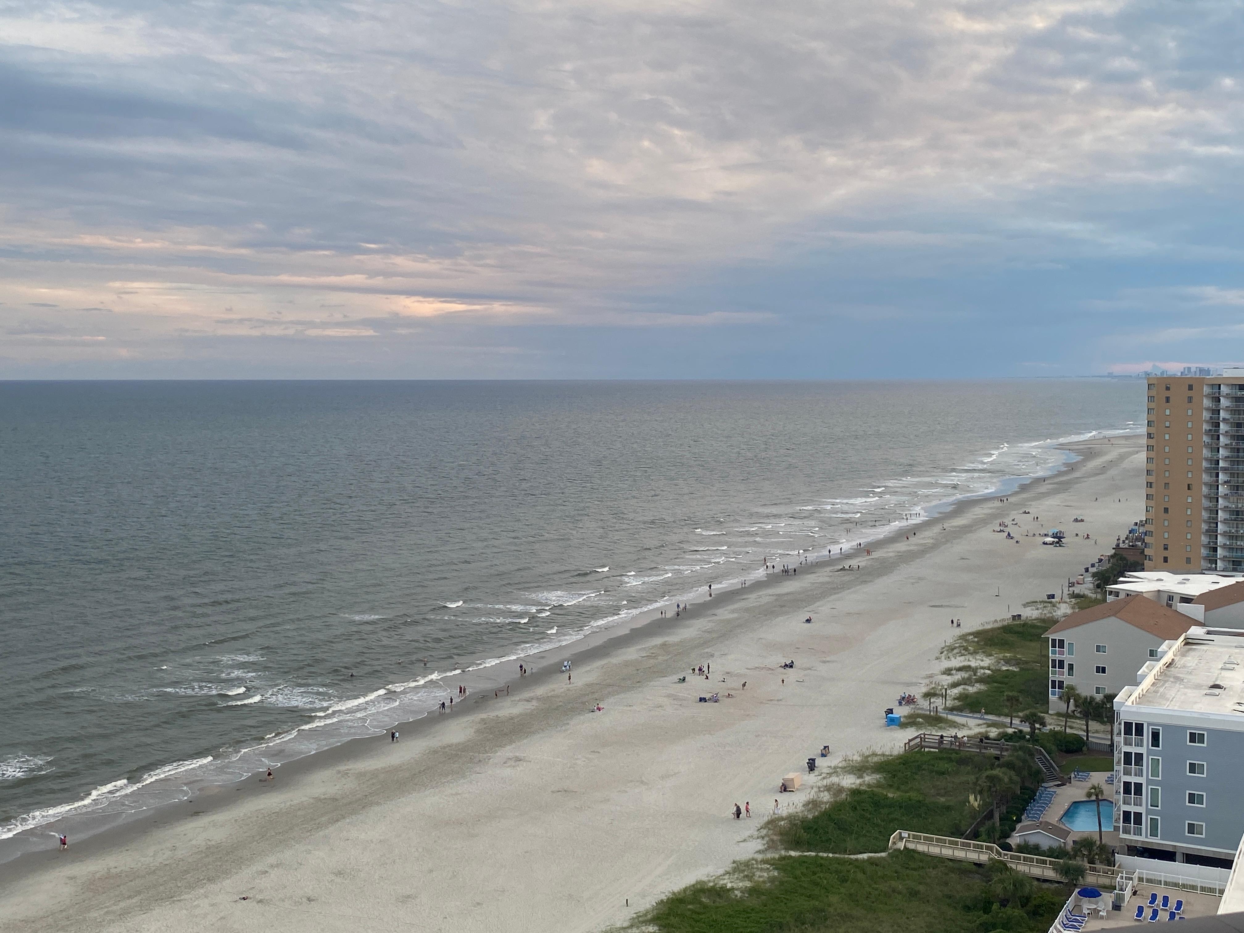 View of ocean from balcony.  