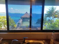 View from the kitchen windows. It was a joy making breakfast to the sounds and sights of the water.