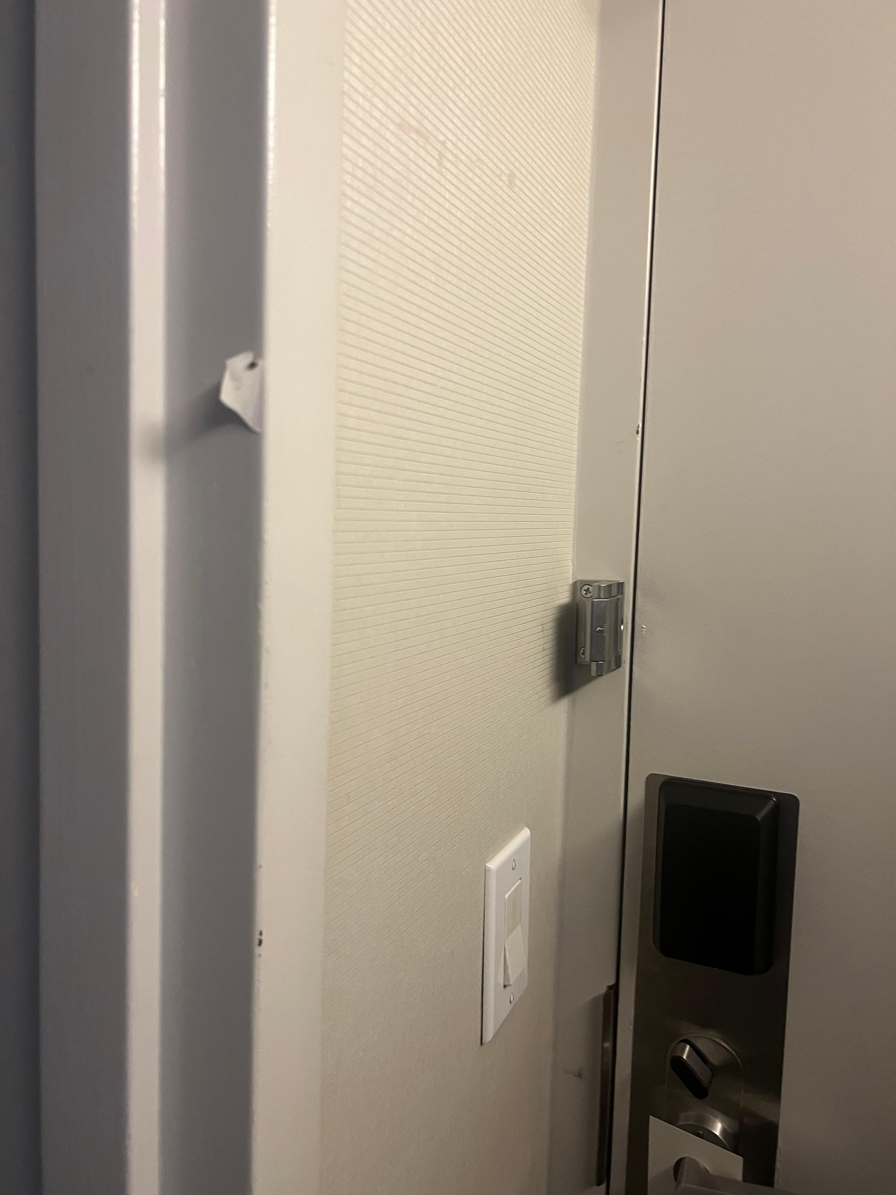 Paint chip by the door