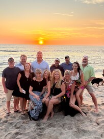 The sunset right on the beach outside the property