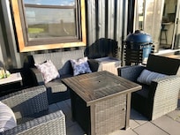 Comfortable seating inside and out.