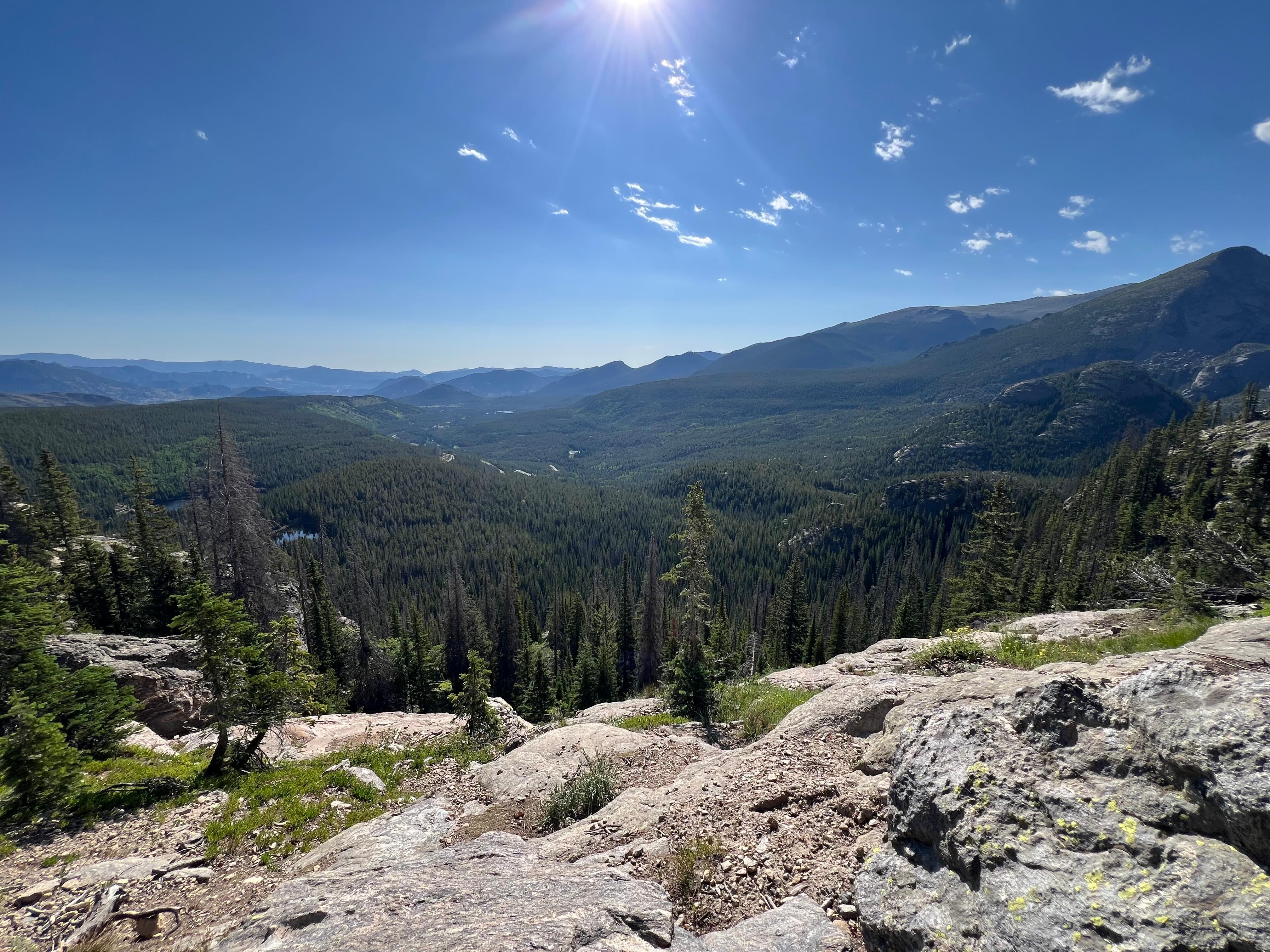 Day hikes inside & outside the Park. Snow on some of the trails in July đ